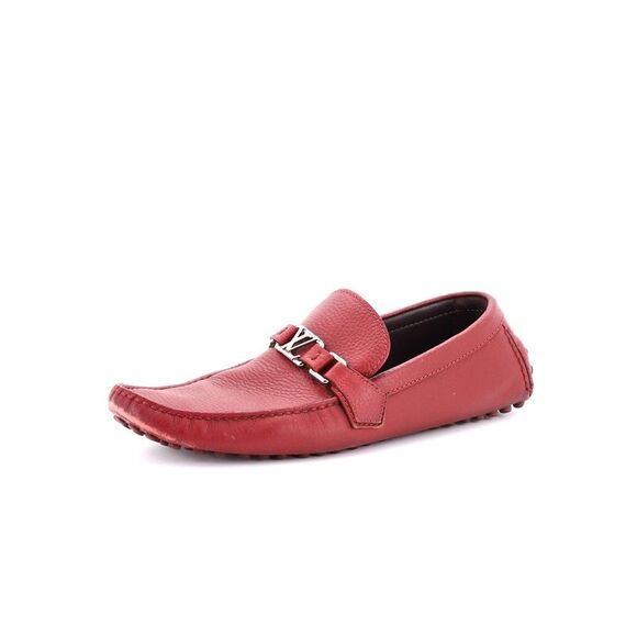 Louis Vuitton Men's Hockenheim Moccasin Loafers Leather Red - Picture 1 of 6